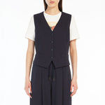 Aria Milano Knit Jersey Waistcoat in Navy