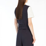 Aria Milano Knit Jersey Waistcoat in Navy