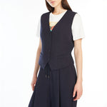 Aria Milano Knit Jersey Waistcoat in Navy