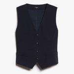 Aria Milano Knit Jersey Waistcoat in Navy