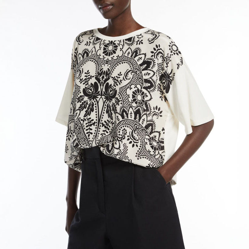 WEEKEND MAXMARA Pampas Top in Ivory Batik