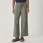 SPLENDID Angie Crop Wide Leg Trousers in Soft Vintage Olive Branch