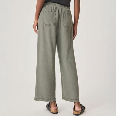 SPLENDID Angie Crop Wide Leg Trousers in Soft Vintage Olive Branch