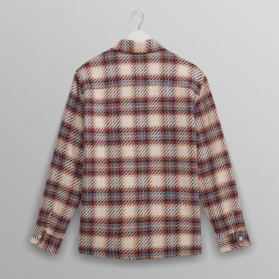 WAX LONDON Whiting Overshirt in Ecru/Multi