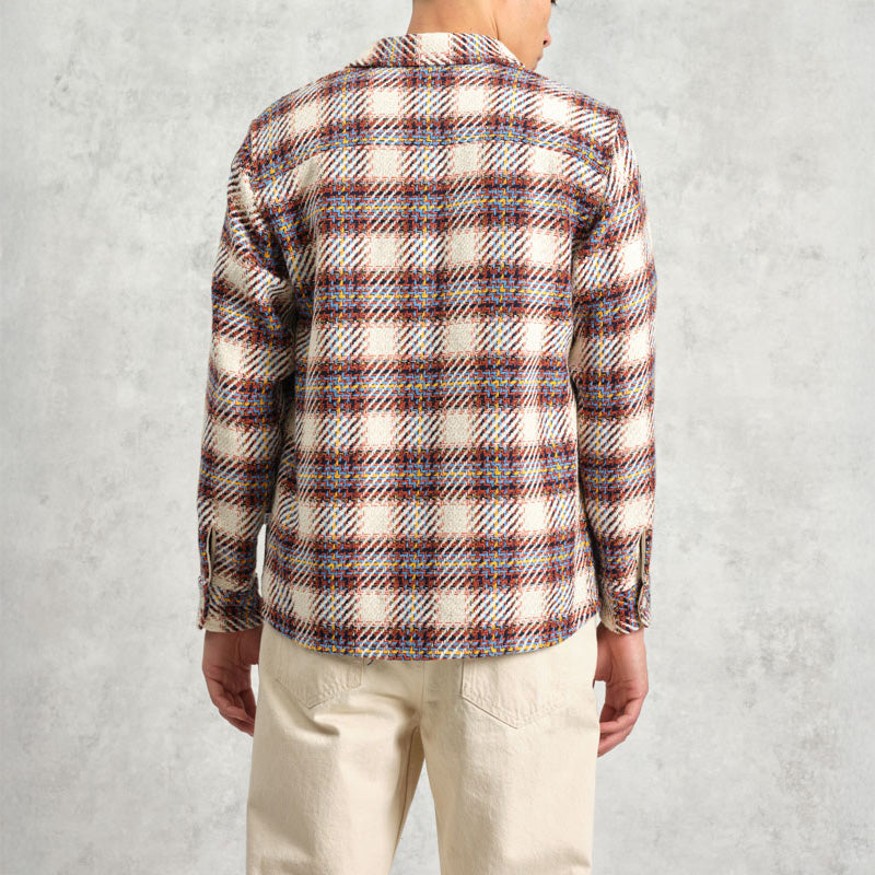 WAX LONDON Whiting Overshirt in Ecru/Multi