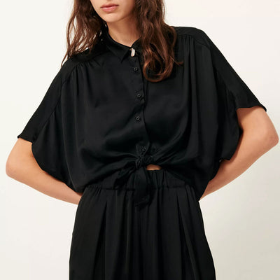 SESSUN Alfassa Night Tied Blouse in Black