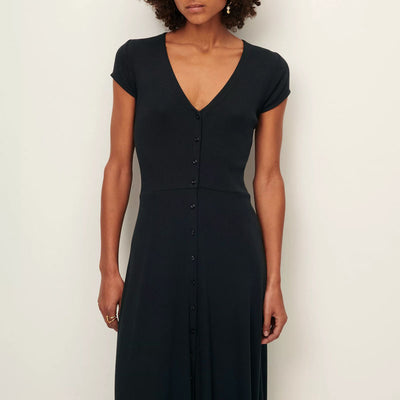 SESSUN Nea Buttoned Midi Dress in Moonless