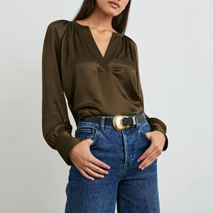 Wynna Blouse in Dark Moss