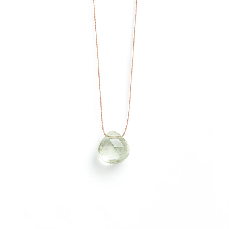 Fine Chord Necklace in Mint Green Amethyst