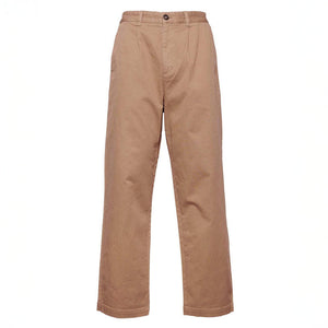 Washed Stretch Twill Relaxed Fit Trousers in Stone