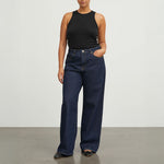 SKALL Willow Wide Leg Jeans in Indigo Blue