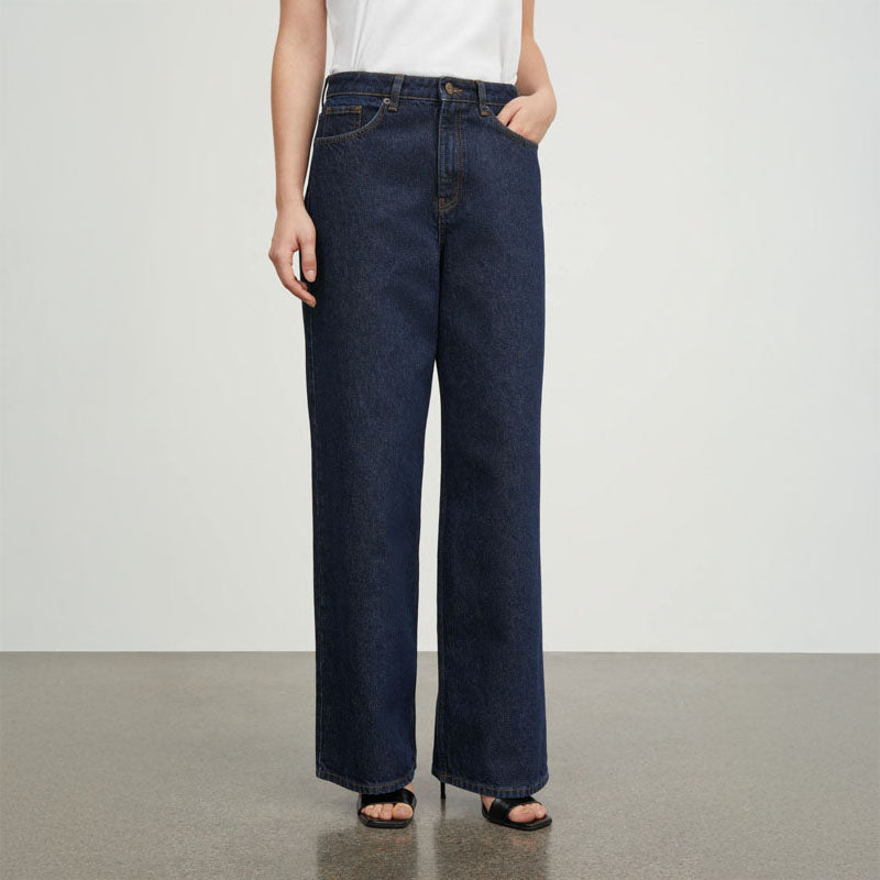 SKALL Willow Wide Leg Jeans in Indigo Blue