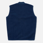 Wool Fleece Zip Gilet in Navy