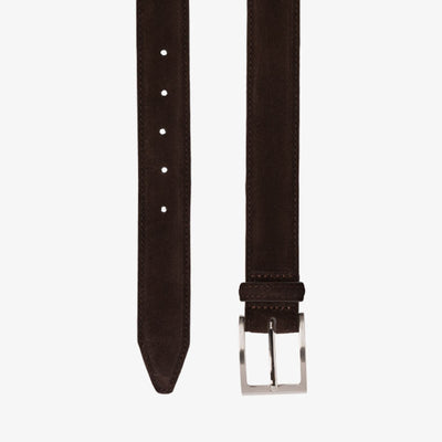 LOAKE William Suede Belt in Dark Brown