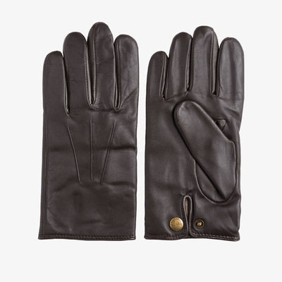 LOAKE Shackleton Gloves in Brown Soft Leather