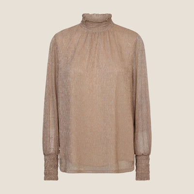 Ximena Glam L/S Blouse in Indian Tan