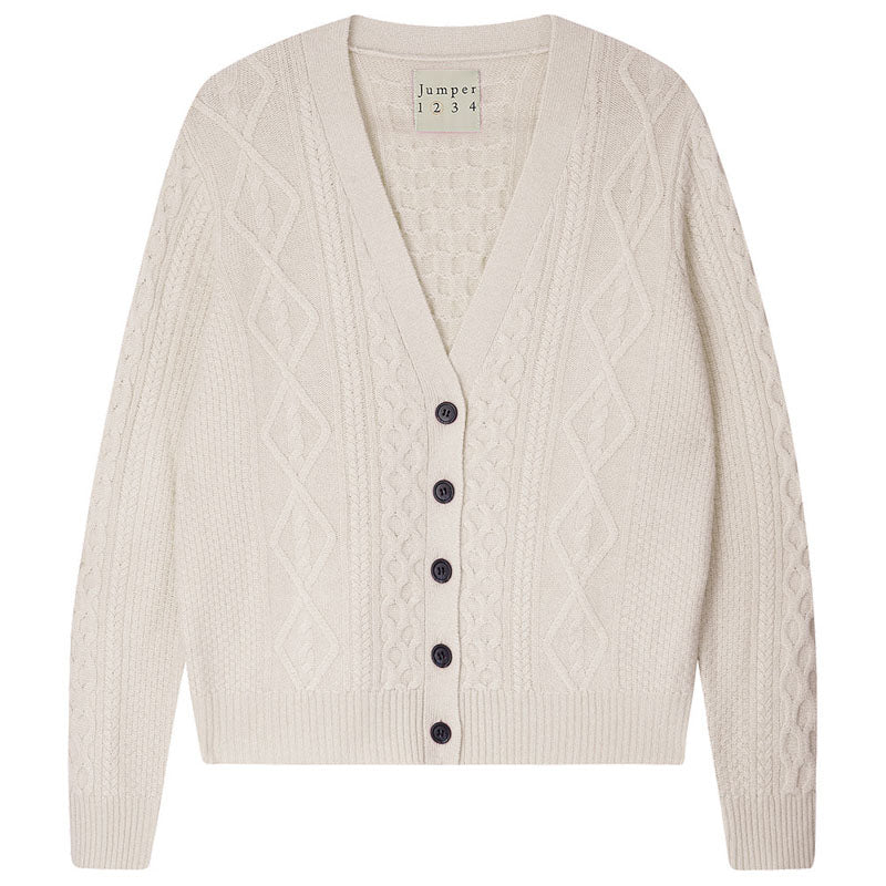 Aran Cardigan in Maritime White