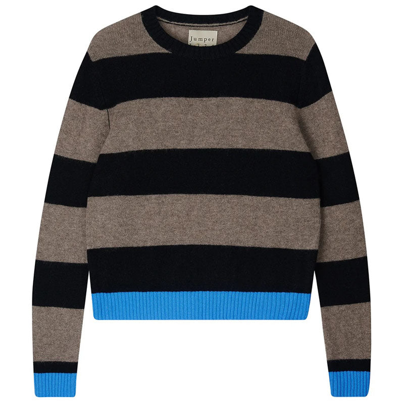 Contrast Stripe Crew in Black/Vapor/Sky