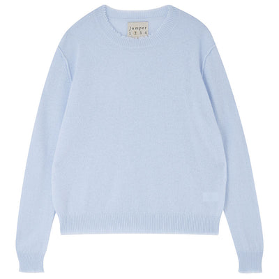 JUMPER1234 Distressed Crew in Pale Blue