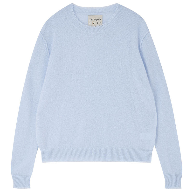 Distressed Crew in Pale Blue