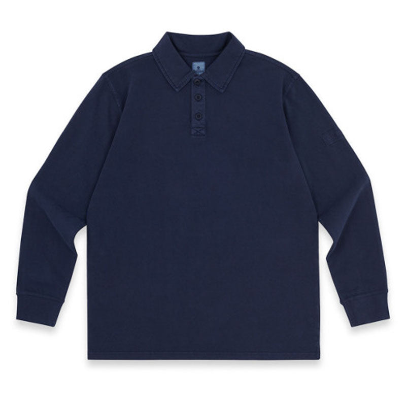 MOUSQUETON Arthur L/S Polo Shirt in Marine