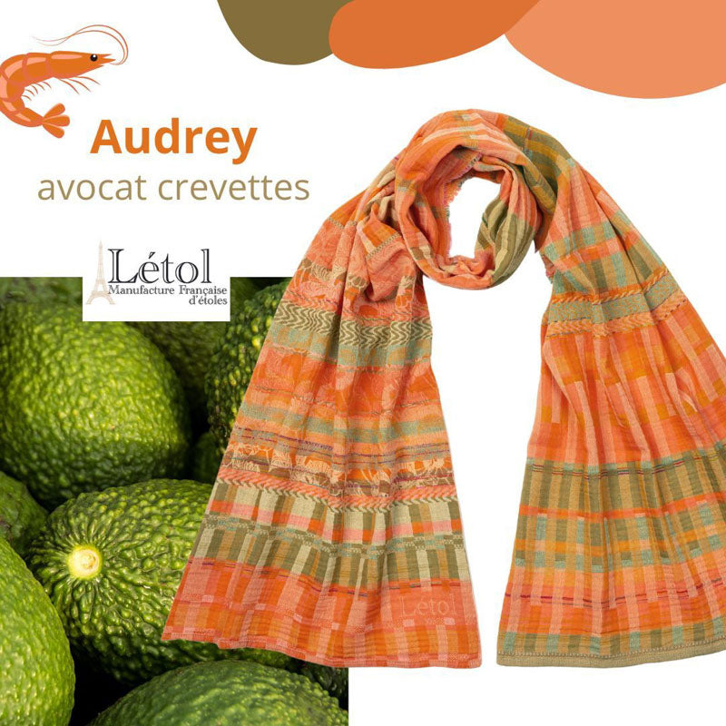 Audrey Scarf in Avocado/Shrimp