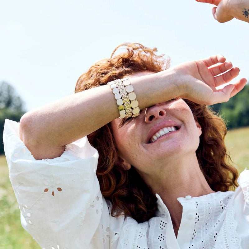 Coachella Strauss Bracelet in Eggshell