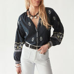 MAISON HOTEL Chandra Blouse in Midnight Wish