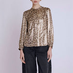 Cyril L/S Blouse in Leopard Print