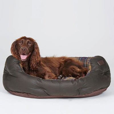 Wax Cotton Dog Bed  30" in Classic/Olive