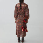 Dalida Patterned Shirt Dress in Black/Red