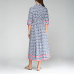 VILAGALLO Brenda Dress in Ikat Print