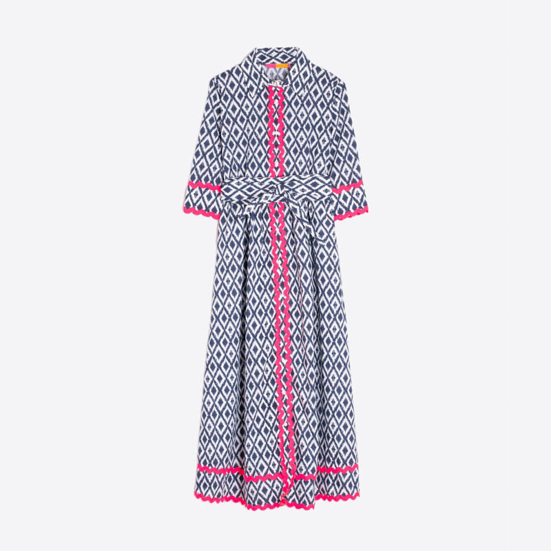 VILAGALLO Brenda Dress in Ikat Print