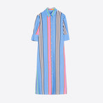 VILAGALLO Izzy Dress in Seersucker Blue