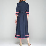 VILAGALLO Natalia Dress in Navy