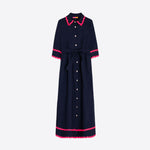 VILAGALLO Natalia Dress in Navy