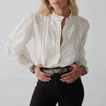 Emanuelle Winter Blossom Blouse in Pana Cotta