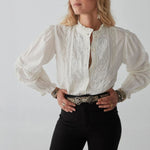 Emanuelle Winter Blossom Blouse in Pana Cotta