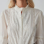 Emanuelle Winter Blossom Blouse in Pana Cotta