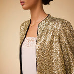 Amira Sequin Jacket in Gold