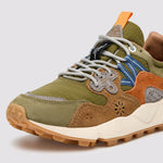 FLOWER MOUNTAIN Yamano 3 Mens Suede Trainers in Ripstop/Militare Brown