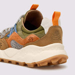 FLOWER MOUNTAIN Yamano 3 Mens Suede Trainers in Ripstop/Militare Brown