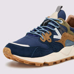 FLOWER MOUNTAIN Yamano 3 Mens Suede Trainers in Blue/Navy