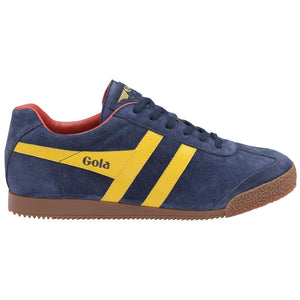 GOLA Harrier Suede Trainers in Navy/Sun/Red