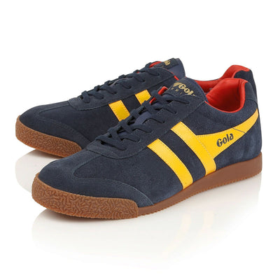 Harrier Suede Trainers in Navy/Sun/Red