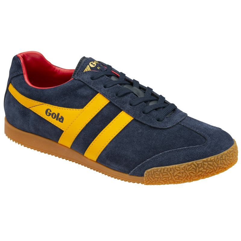 Harrier Suede Trainers in Navy/Sun/Red