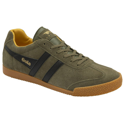 GOLA Harrier Suede Trainers in Khaki/Black/Sun