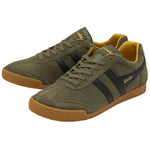 GOLA Harrier Suede Trainers in Khaki/Black/Sun