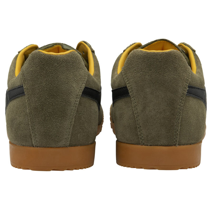 GOLA Harrier Suede Trainers in Khaki/Black/Sun