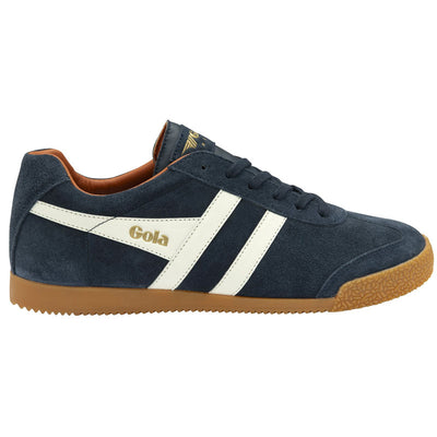 GOLA Harrier Suede Trainers in Navy/Off White/Moody Orange